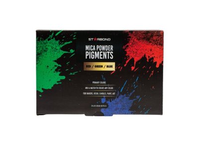Zoom bild av Starbond Mica Pulver Pigment Set - Röd, Grön och Blå Palett - 24 x 10g Flaskor