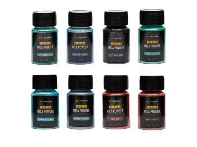 Zoom bild av Starbond Mica Pulver Pigment Set - Röd, Grön och Blå Palett - 24 x 10g Flaskor